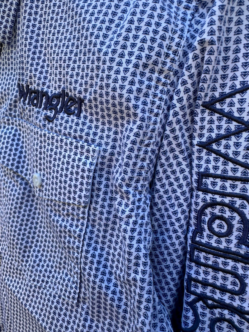Blue & White Boys Rodeo Shirt - XL