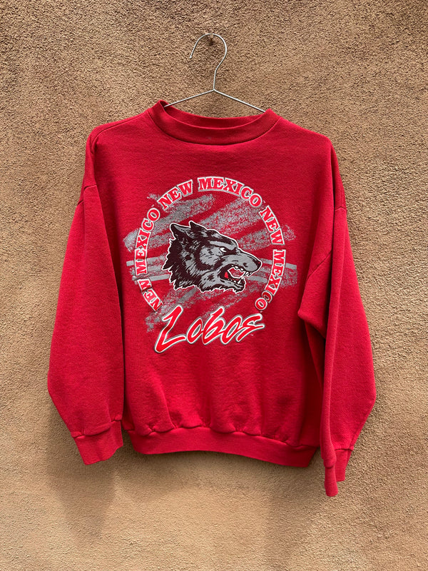 90's UNM Lobos Red Sweatshirt - Tulex Label - Large