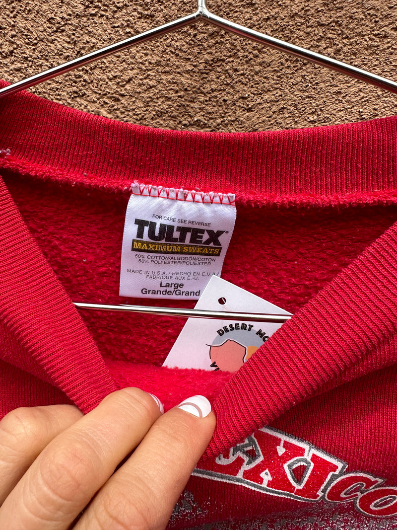 90's UNM Lobos Red Sweatshirt - Tulex Label - Large