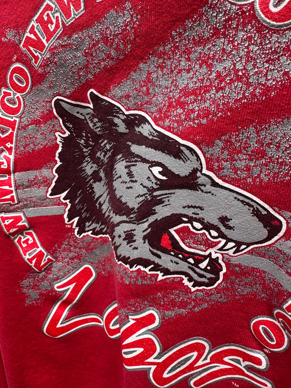 90's UNM Lobos Red Sweatshirt - Tulex Label - Large