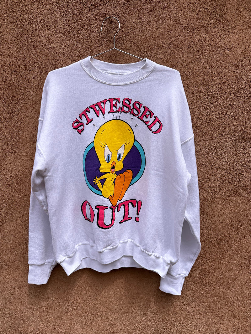 1997 Tweety Bird Stwessed Out Sweatshirt