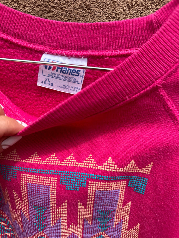 Pink Arizona Sweatshirt with Purple Zia