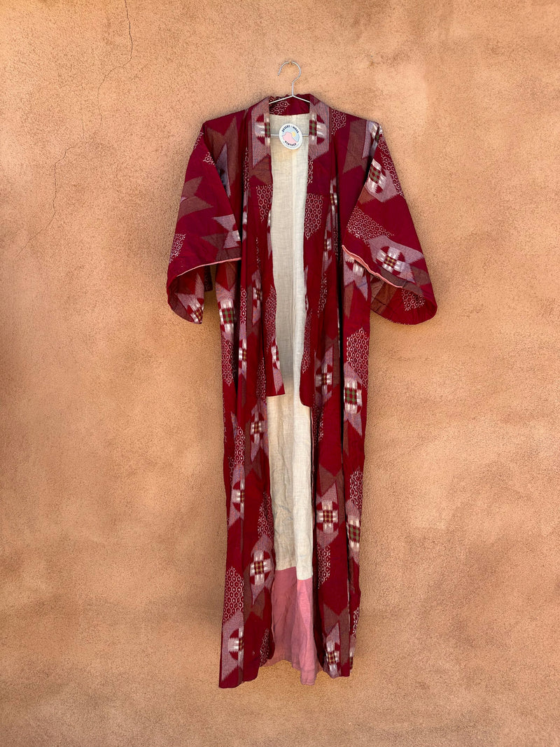 Maroon Kimono Cotton with Cotton Bunting Lining