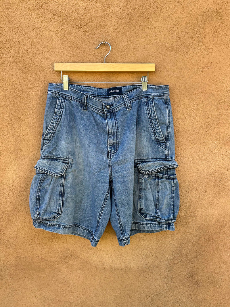 90's St. John's Bay Denim Cargo Shorts, 36" - as is