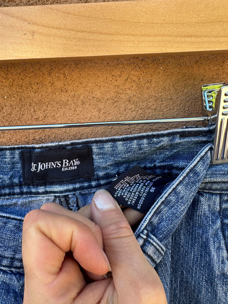 90's St. John's Bay Denim Cargo Shorts, 36" - as is