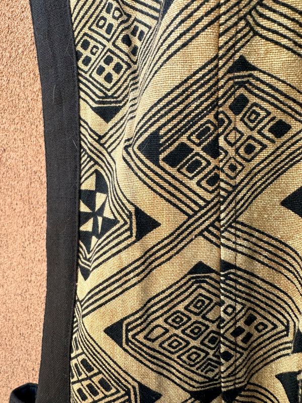 Kuba Cloth Sleeveless Trench/Long Vest