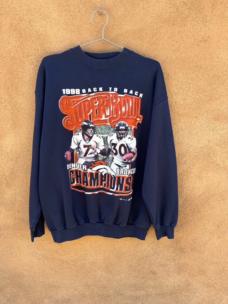 John Elway & Terrell Davis 1998 Back 2 Back Super Bowl Sweatshirt