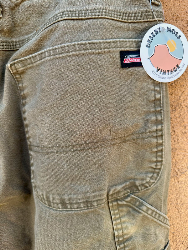 Muted Green Dickies Cotton Carpenter Pants 36 x 32