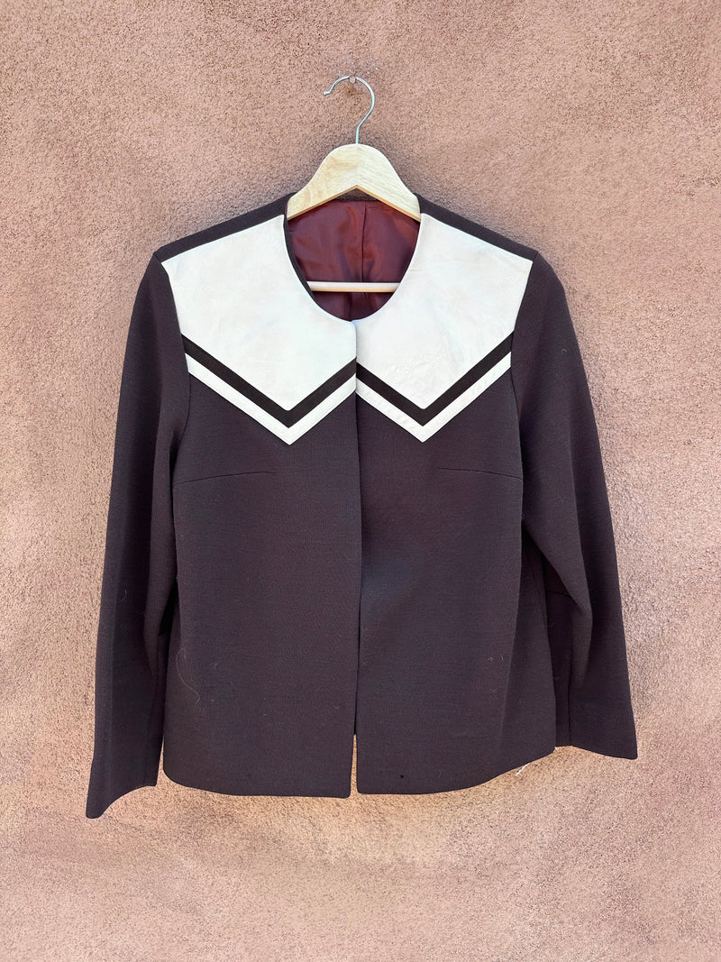 1960's Peter Stevens Wool & Leather Top