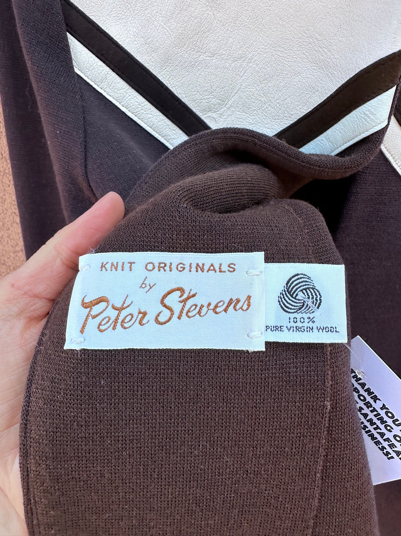 1960's Peter Stevens Wool & Leather Top