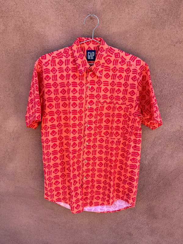 Orange Tiki Style 90's Gap Shirt