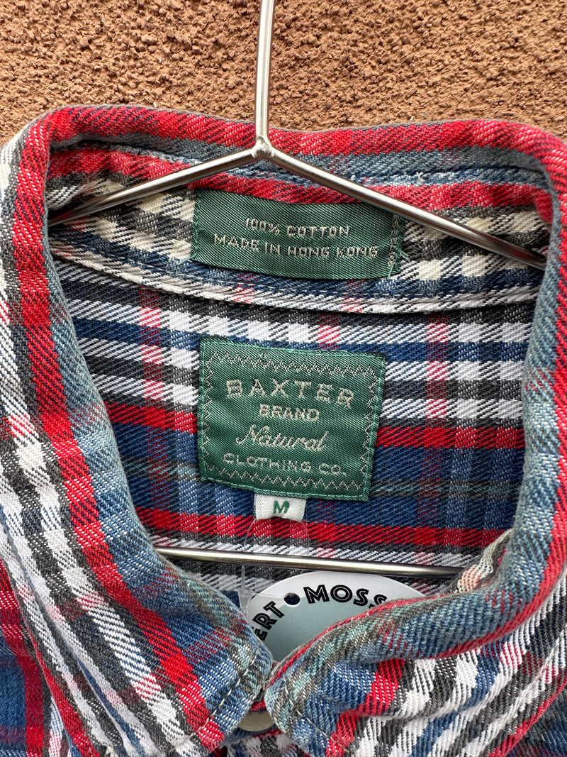 Baxter Brand Natural Plaid Flannel - Indigo Denim