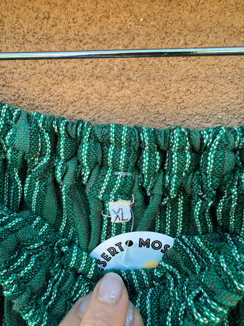 Green Striped Loose Cargo Pants