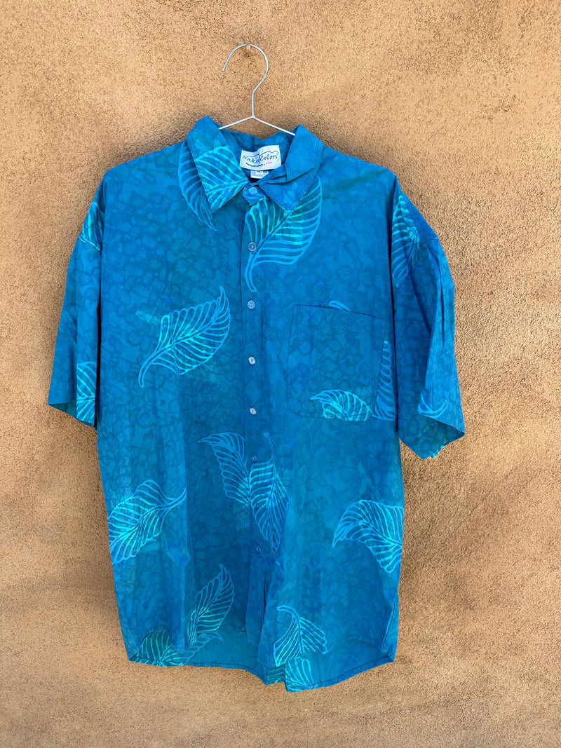 Naked Colors Blue Palm Leaf Shirt