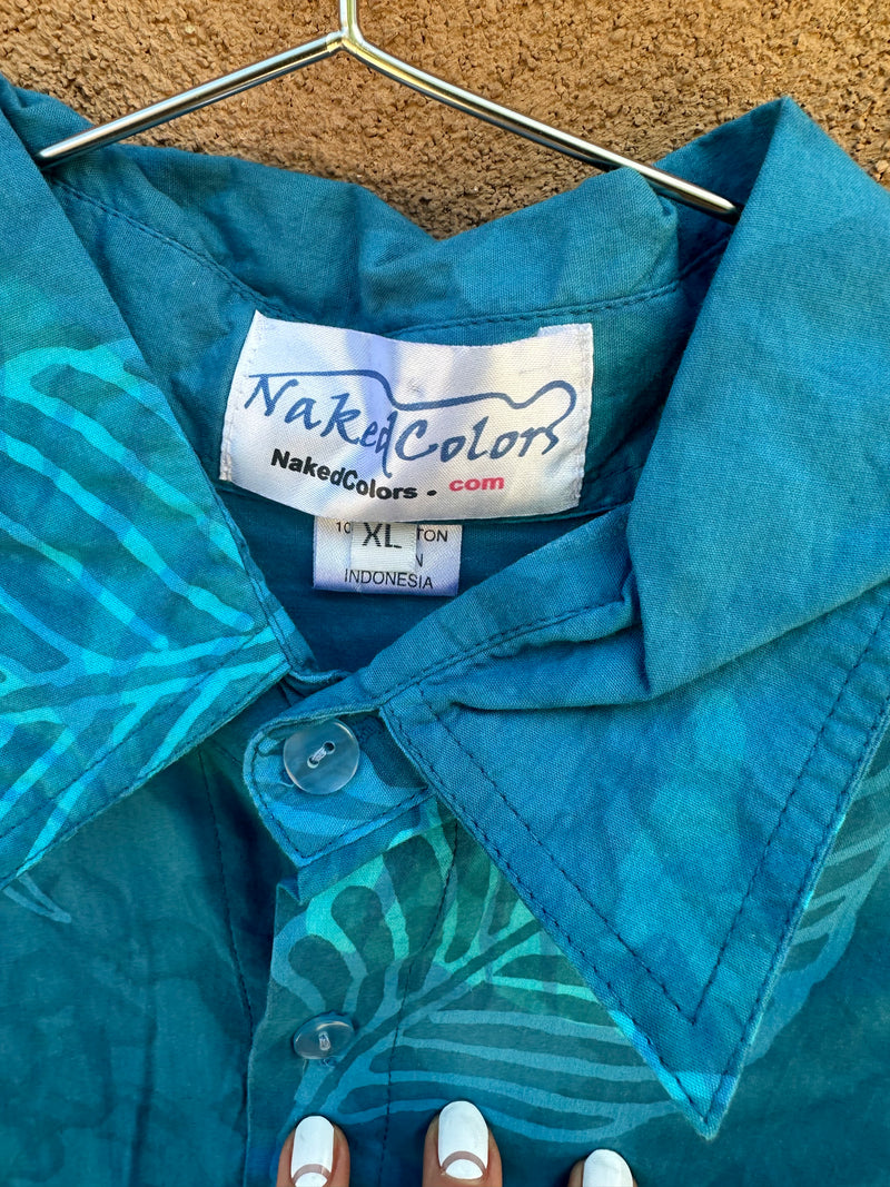 Naked Colors Blue Palm Leaf Shirt