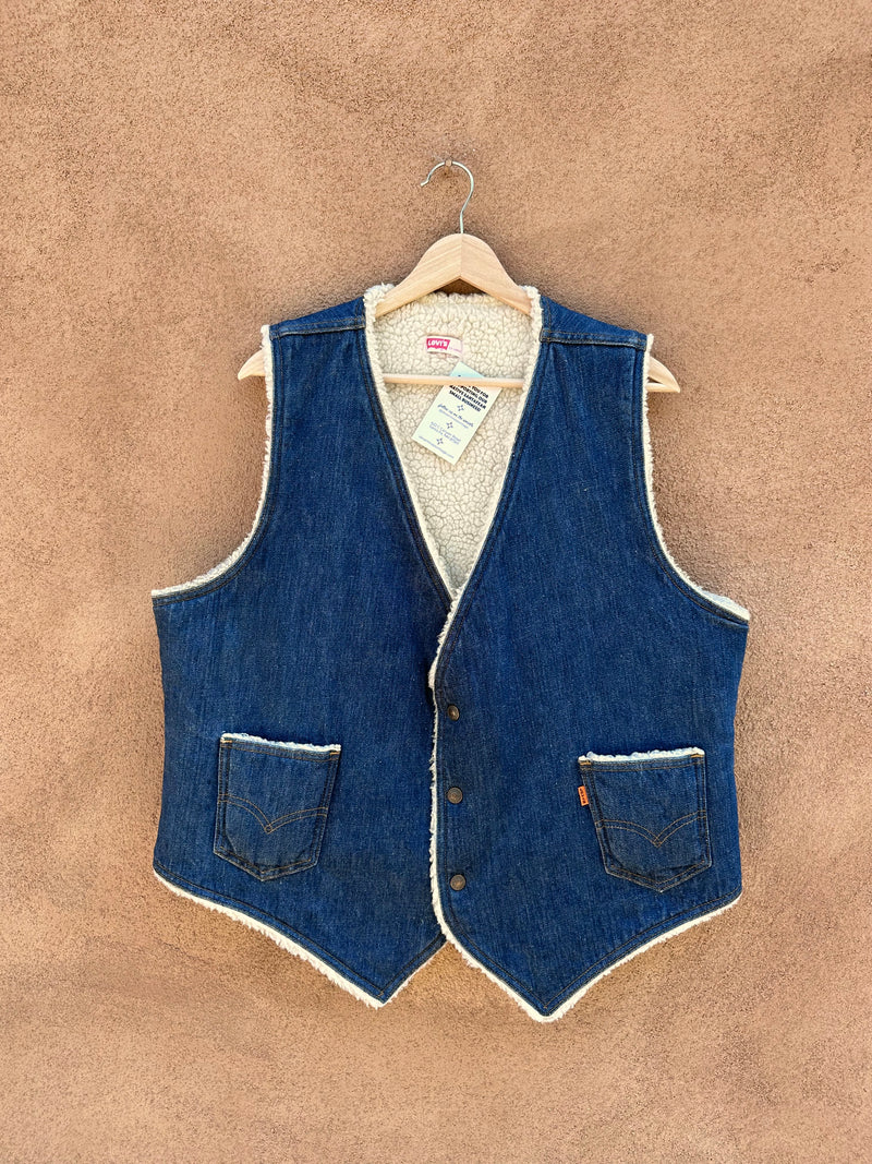 1970's Levi's Denim Sherpa Vest