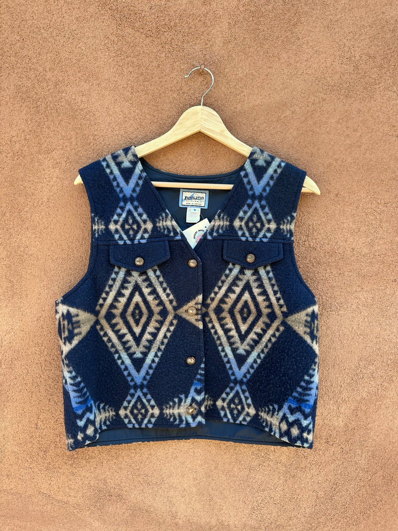 Southwestern Style Blue Pendleton Vest