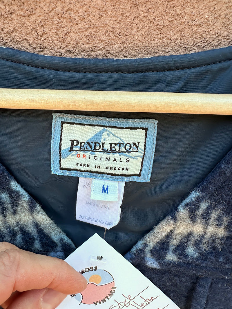 Southwestern Style Blue Pendleton Vest