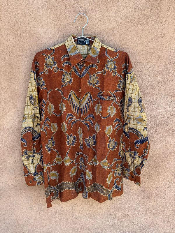 Brown Indo Batik Long Sleeve Shirt