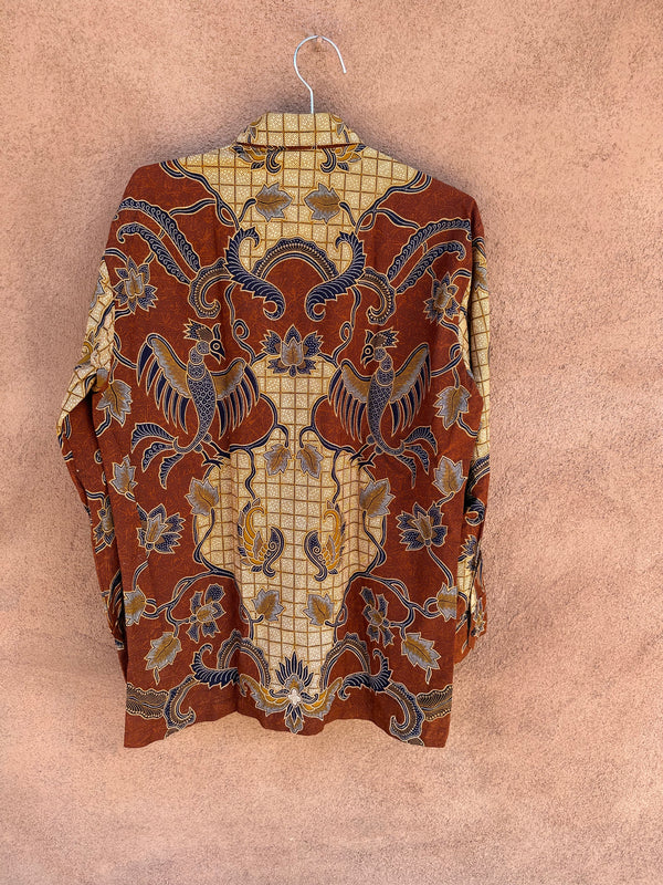 Brown Indo Batik Long Sleeve Shirt