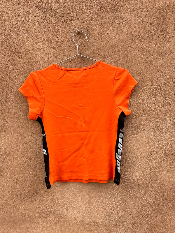 Orange Harley Davidson Cafe Girlie T-shirt - Las Vegas