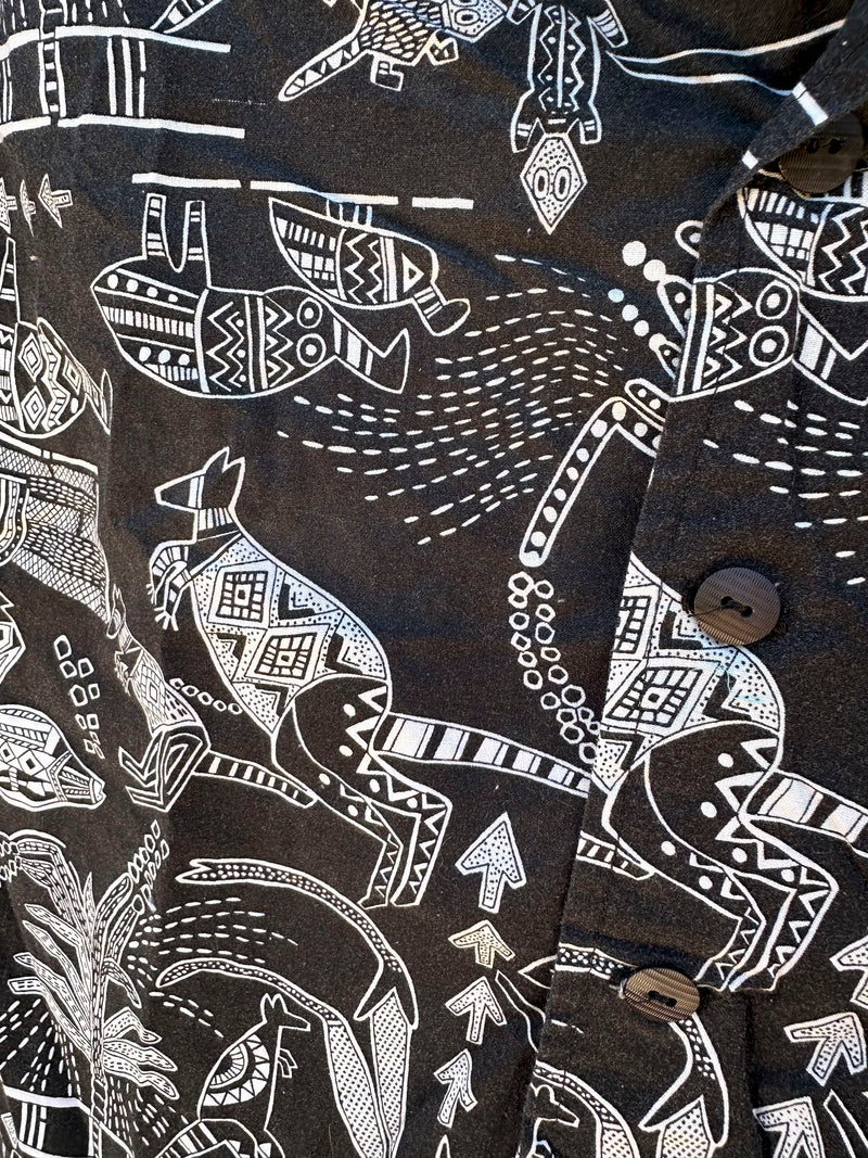 Aboriginal Print Black/White Shirt