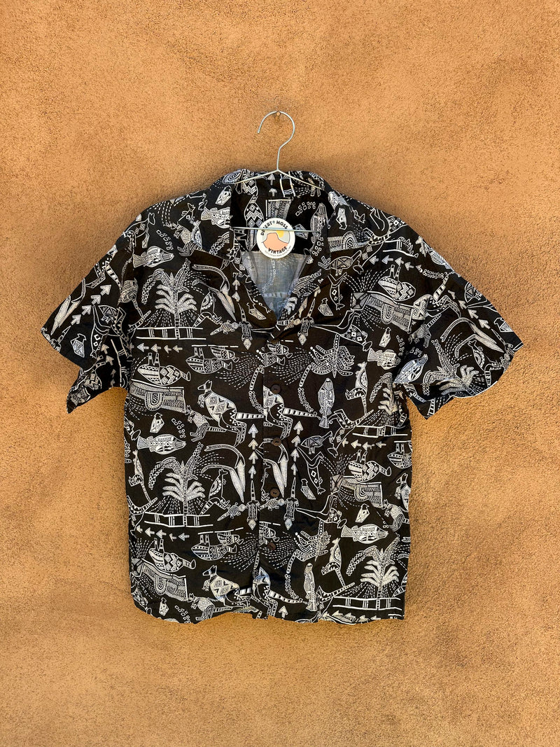 Aboriginal Print Black/White Shirt