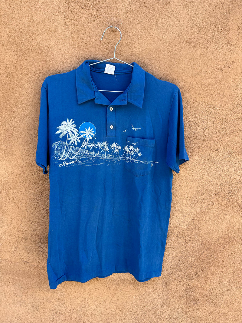 1970's Hawaii Themed Polo Shirt