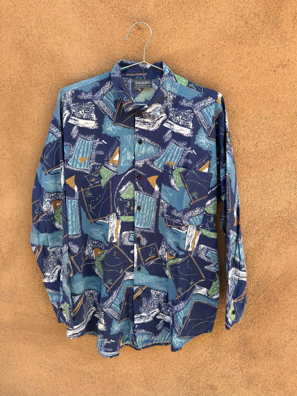Blue Triumph of California Abstract Shirt
