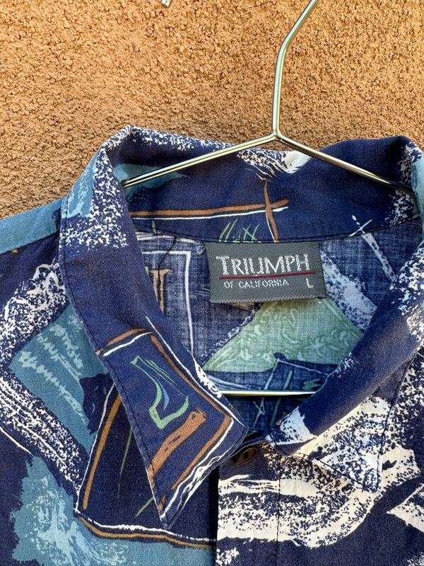 Blue Triumph of California Abstract Shirt
