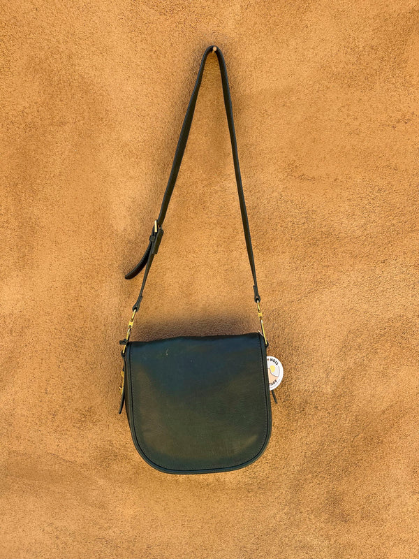 Green Leather 90's Fossil Saddle Purse