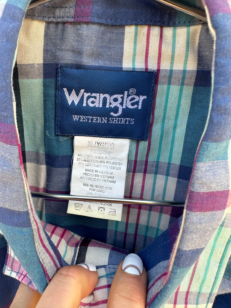 Pastel Plaid Wrangler Shirt