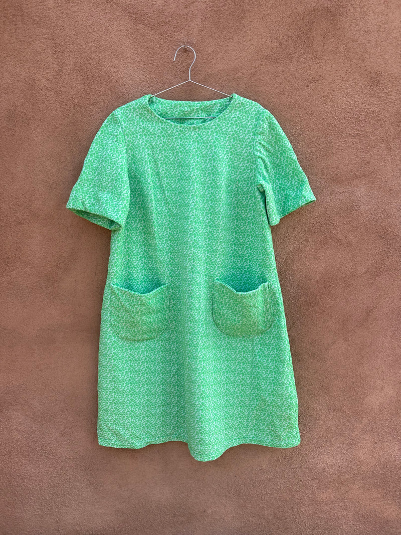 Green 1960's Pocketed House Dress