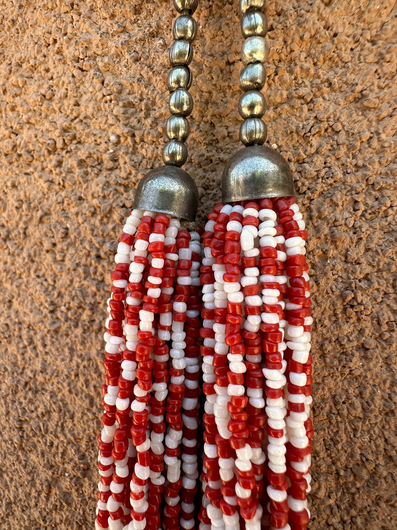 Multilayered Heishi Santo Domingo Necklace - Red & White