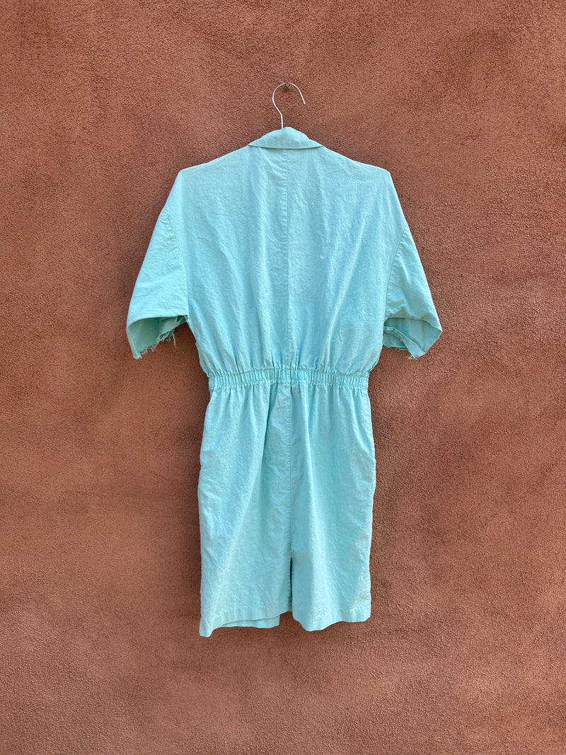 80's Blue/Green IDEAS Dress - as is