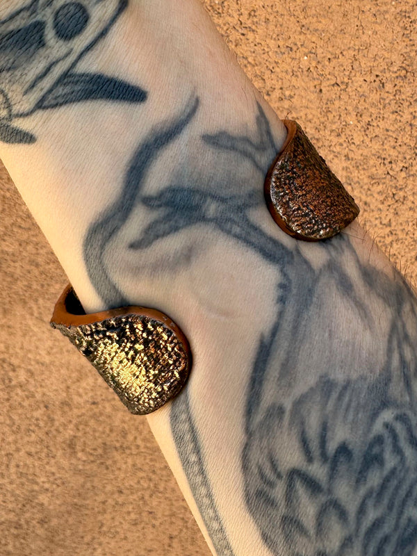 Heavy Copper & Turquoise Cuff