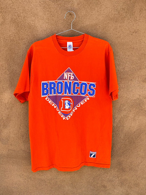Orange Denver Broncos Logo 7 Label