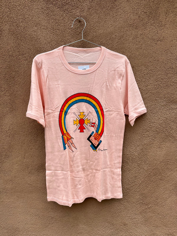 Peach Zuni Rainbow Man T-shirt by Coyote Creations