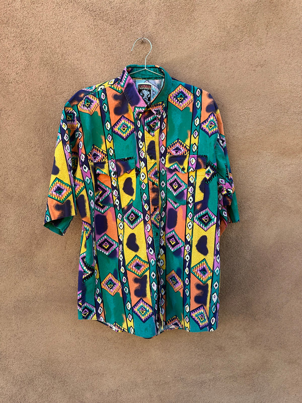 Karman Short Sleeve Colorful Cowboy Shirt