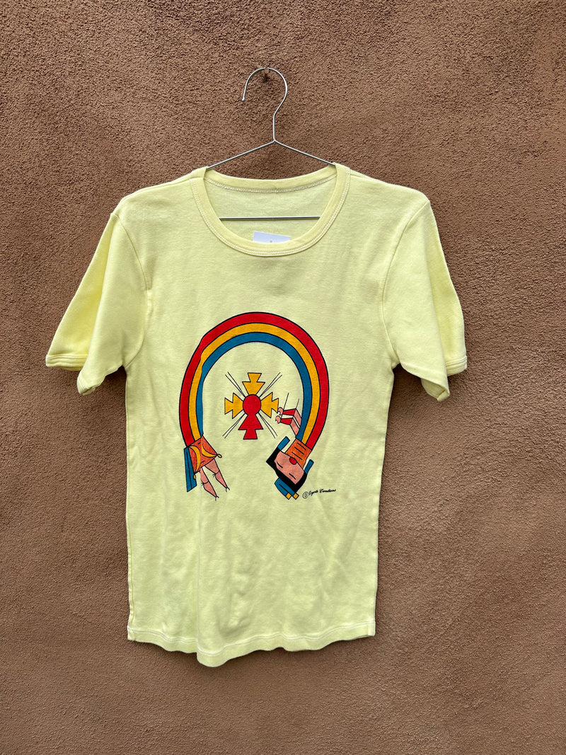 Yellow Rainbow Man (Zuni) T-shirt by Coyote Creations