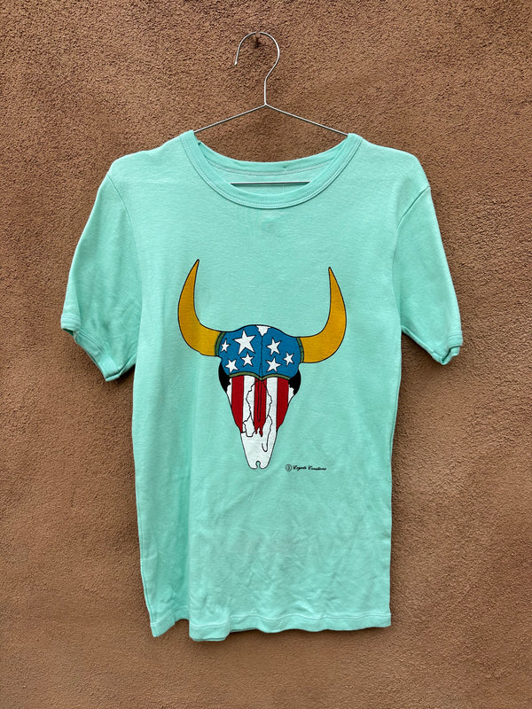 Seafoam USA Bison Skull by Coyote Creations