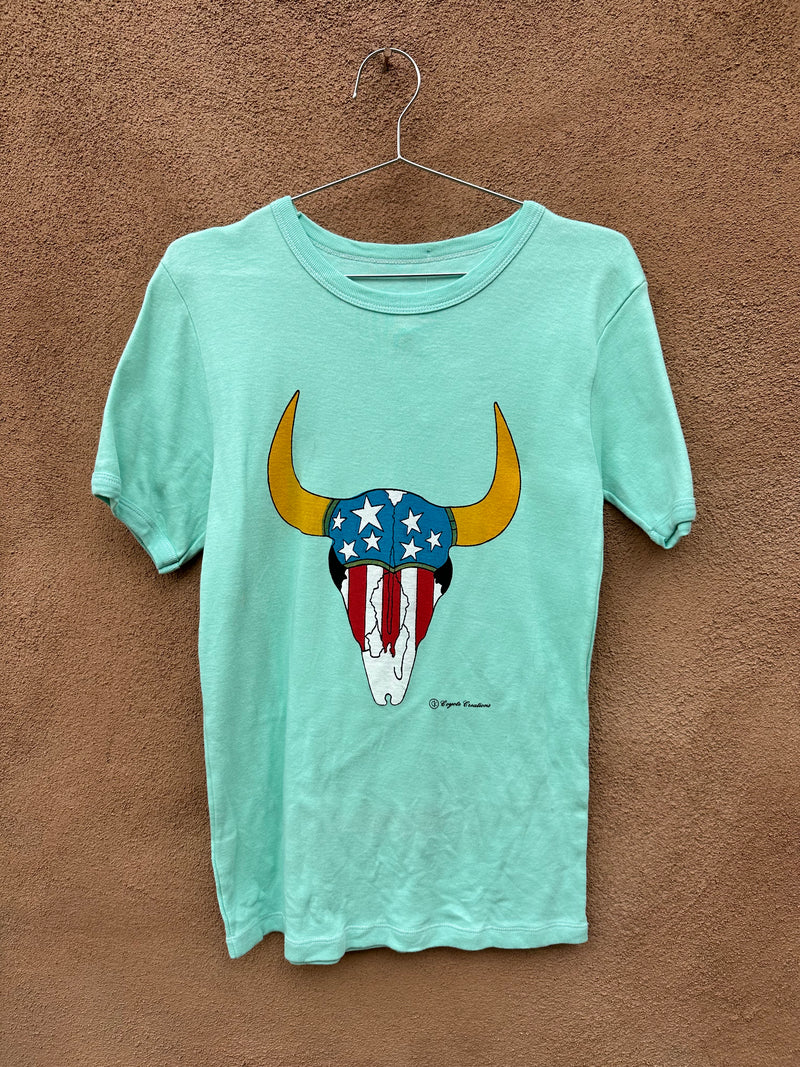 Seafoam USA Bison Skull by Coyote Creations
