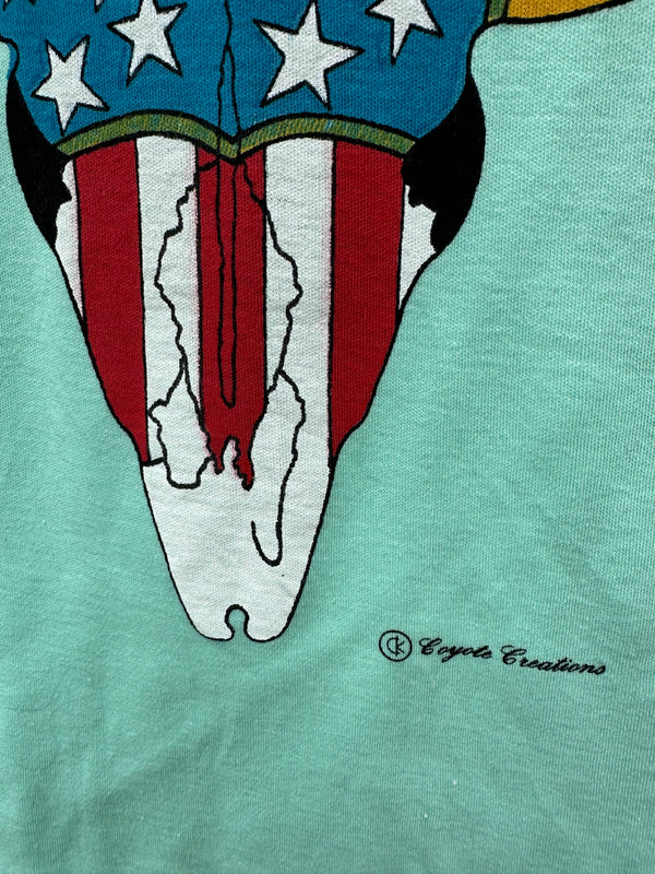 Seafoam USA Bison Skull by Coyote Creations