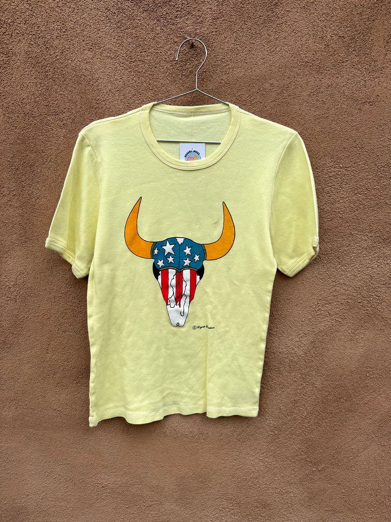 Yellow USA Bison Skull by Coyote Creations