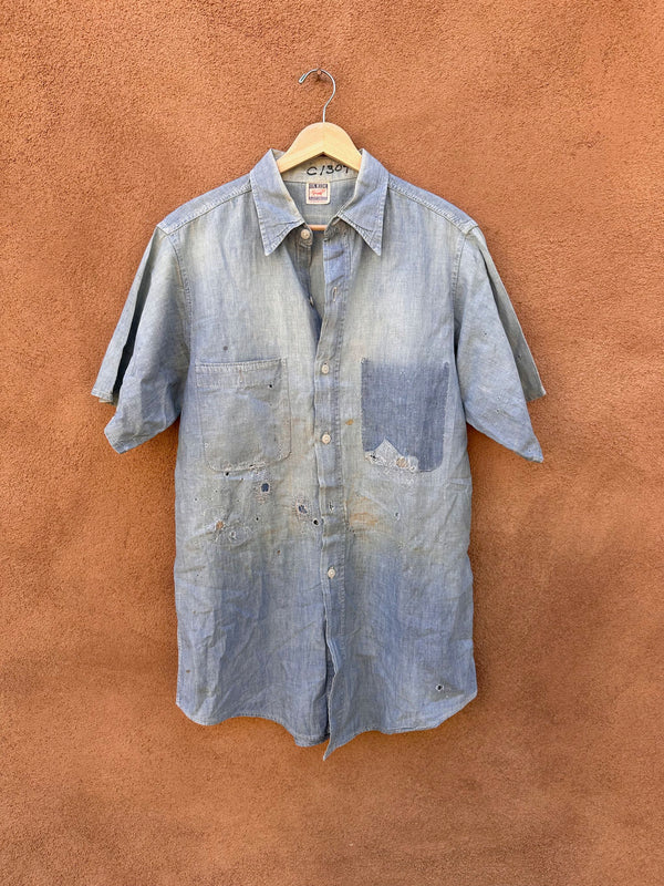 J.C. Penney Ox Hide Sanforized Repaired Denim Work Shirt