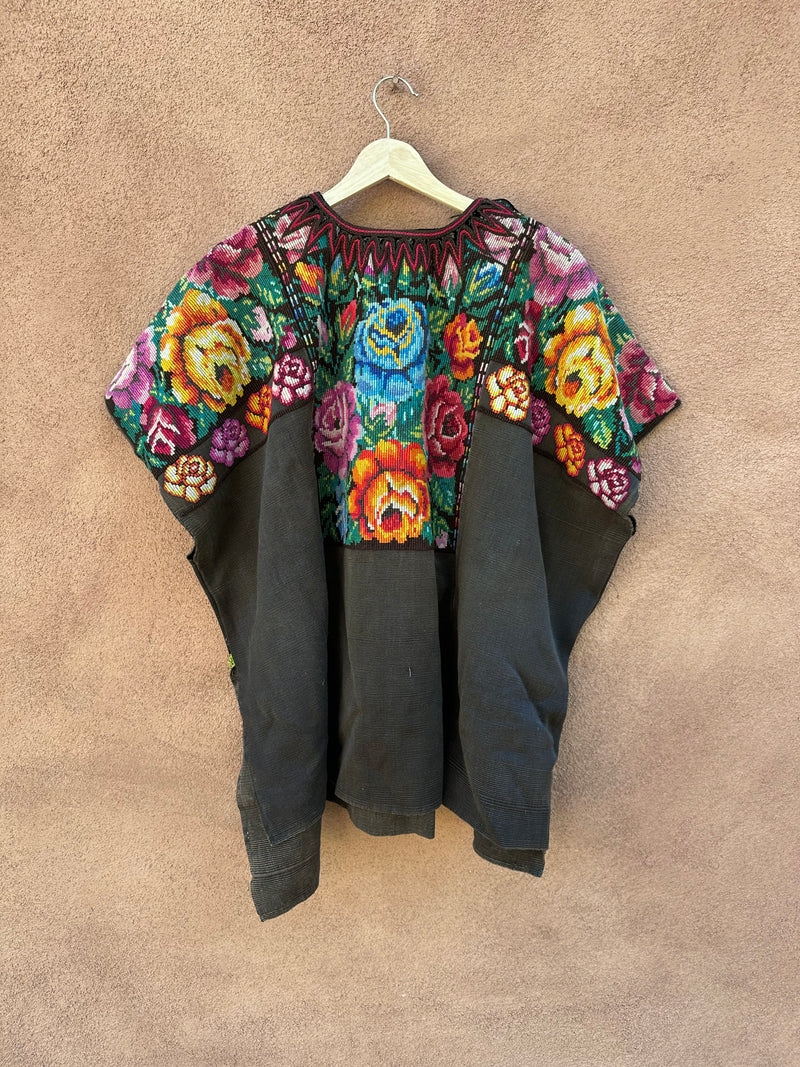 Embroidered Guatemalan Poncho