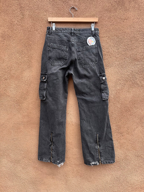 Black Cargo 90's Denim Jeans by Ditch 28 x 28