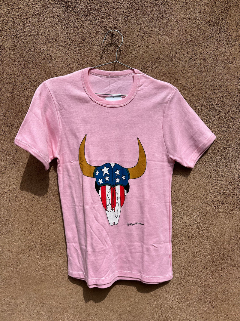 Light Pink USA Bison Skull by Coyote Creations
