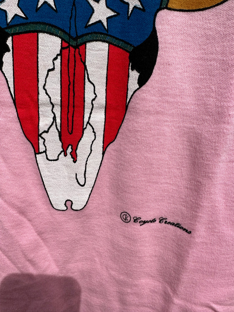 Light Pink USA Bison Skull by Coyote Creations