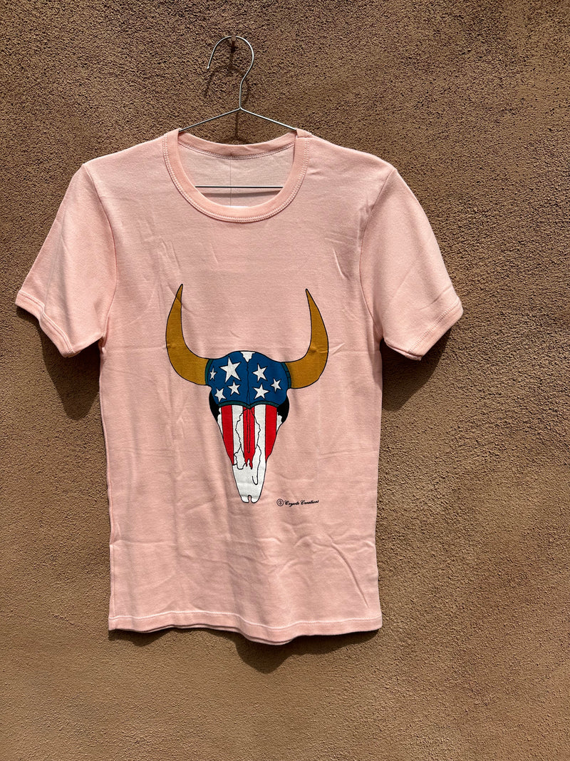 Peach USA Bison Skull by Coyote Creations